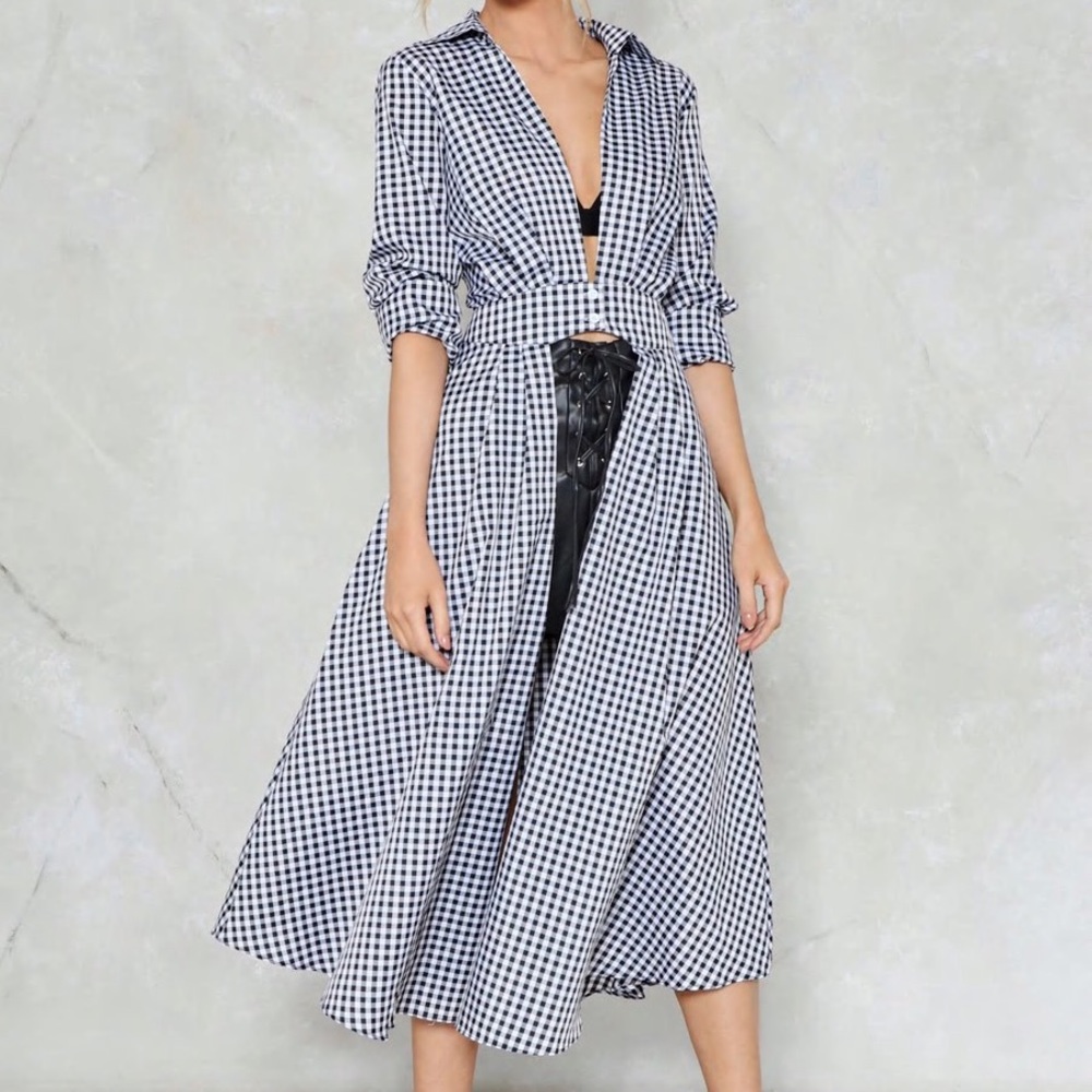 Nasty Gal Gingham Long Shirt
